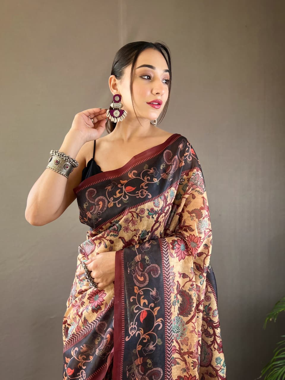Mayuri Kalamkari Print Saree