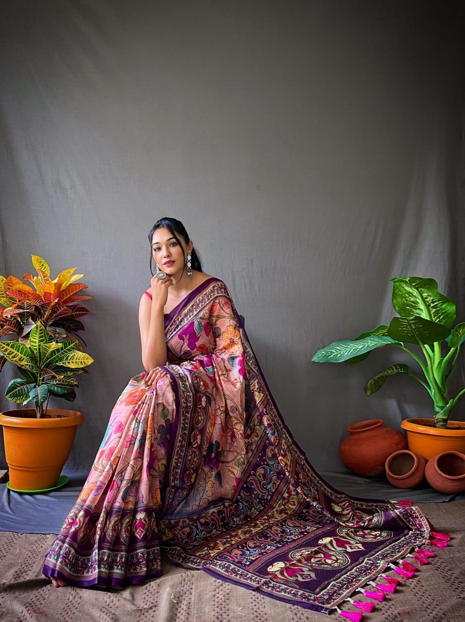 Cotton Kalamkari Saree