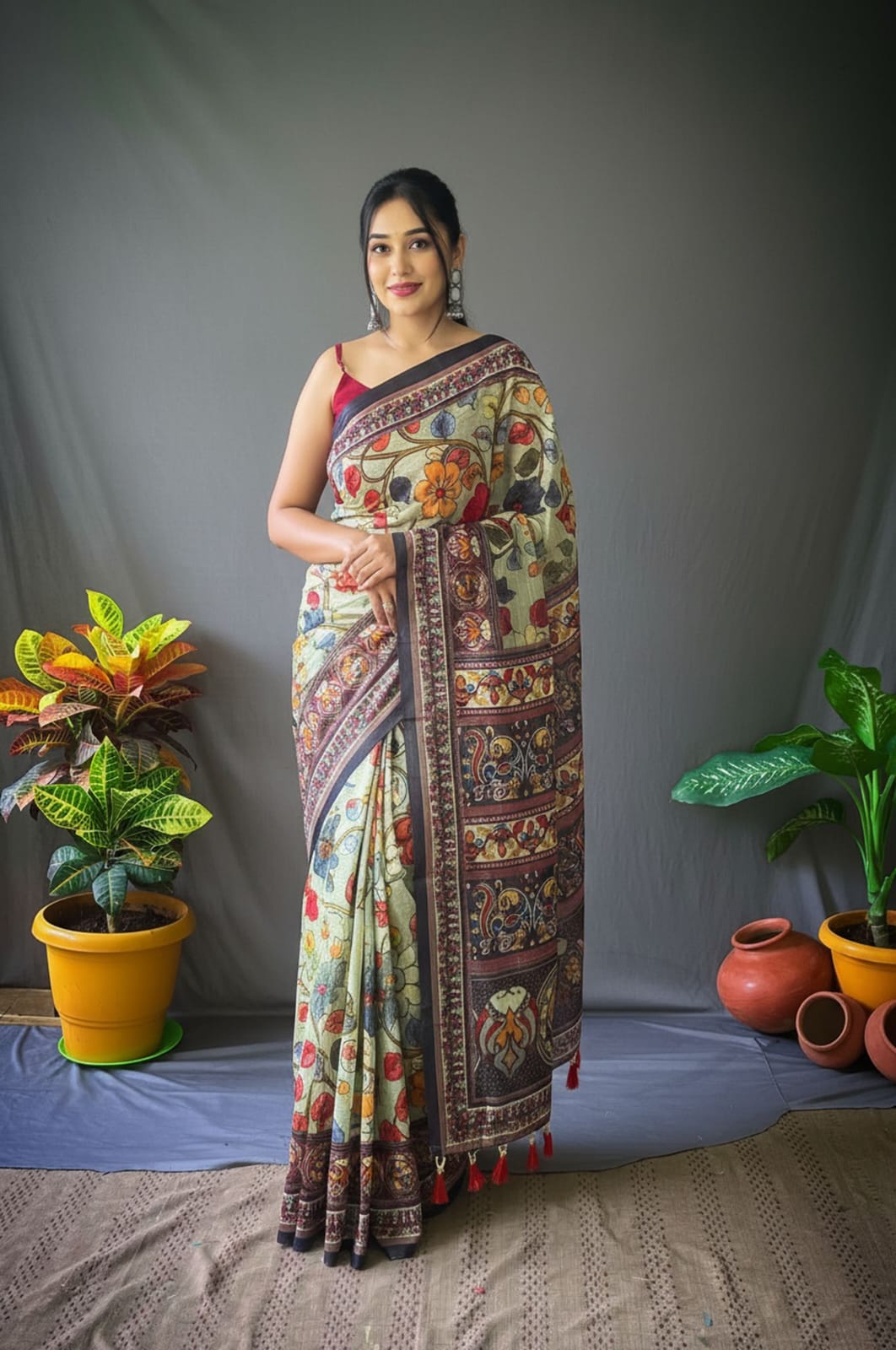 Cotton Kalamkari Saree