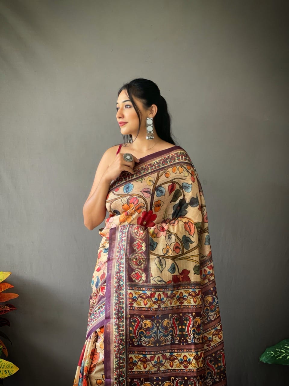 Cotton Kalamkari Saree