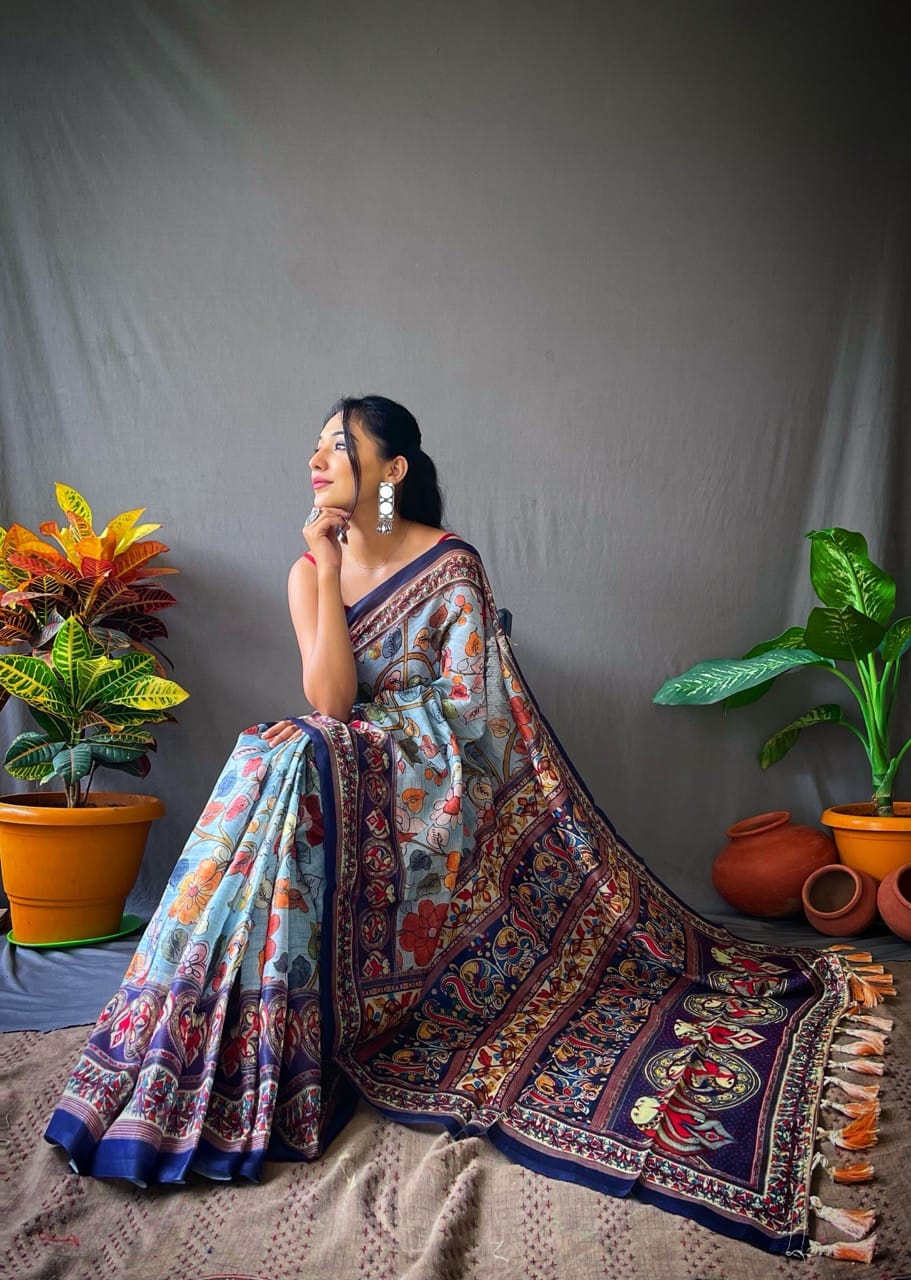 Cotton Kalamkari Saree