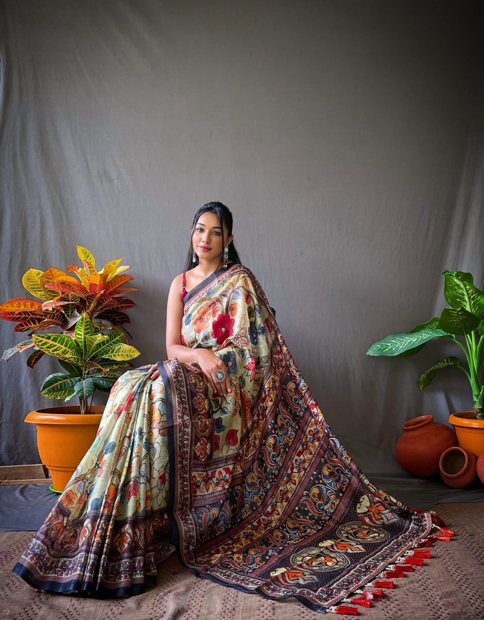 Cotton Kalamkari Saree