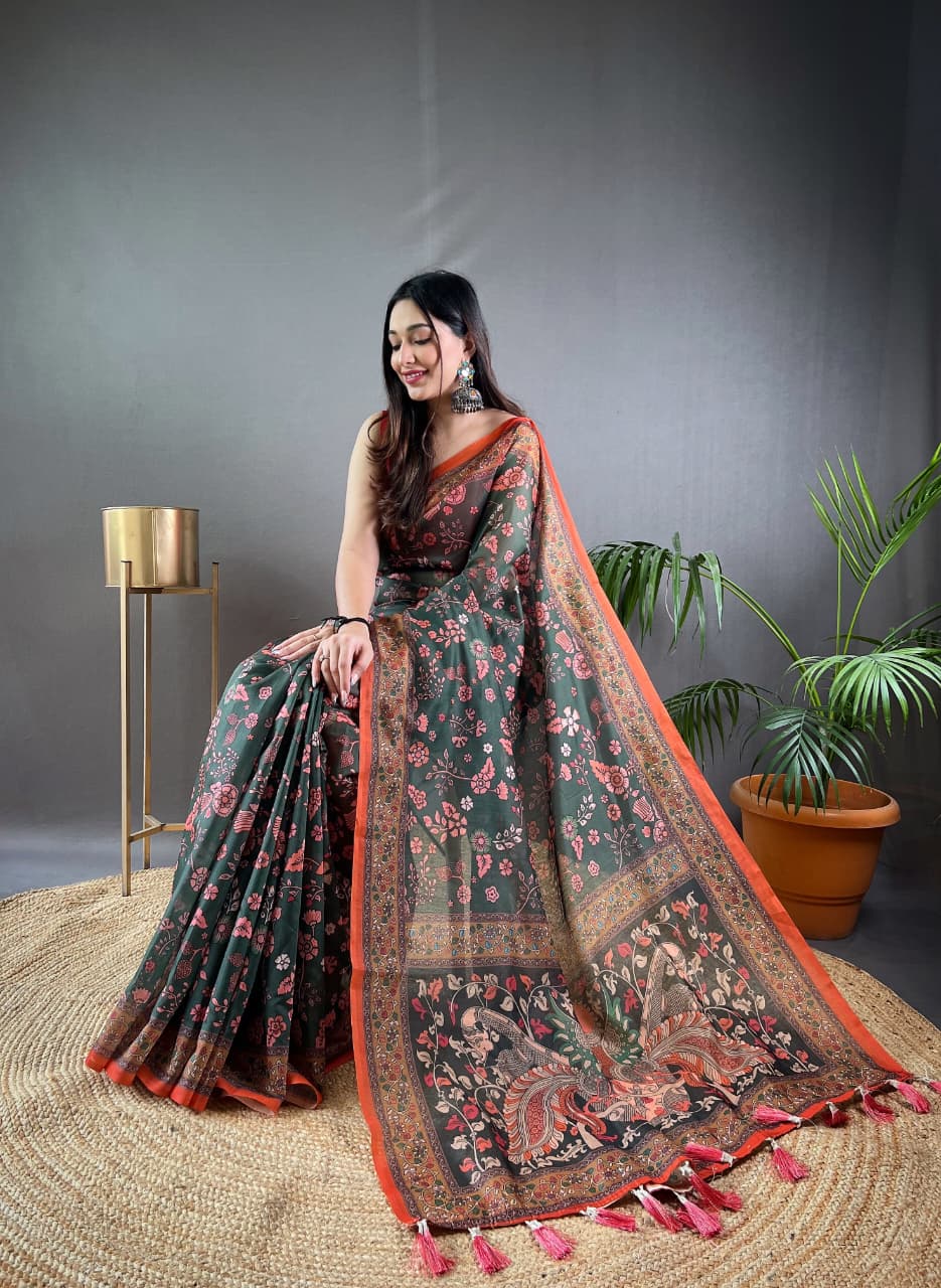 Raksha Kalamkari Cotton Saree