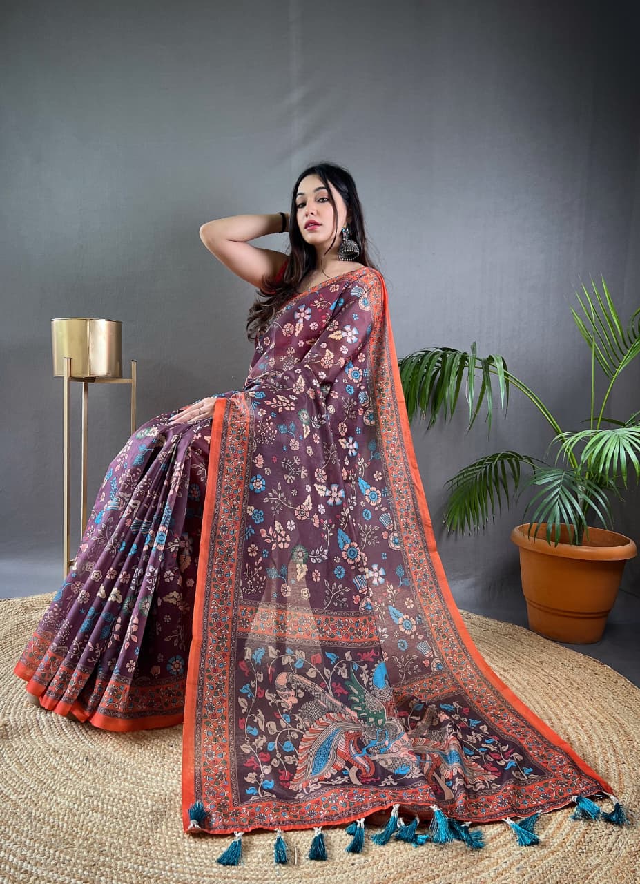 Raksha Kalamkari Cotton Saree