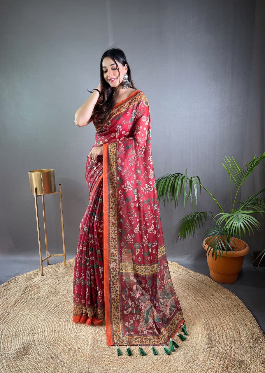 Raksha Kalamkari Cotton Saree