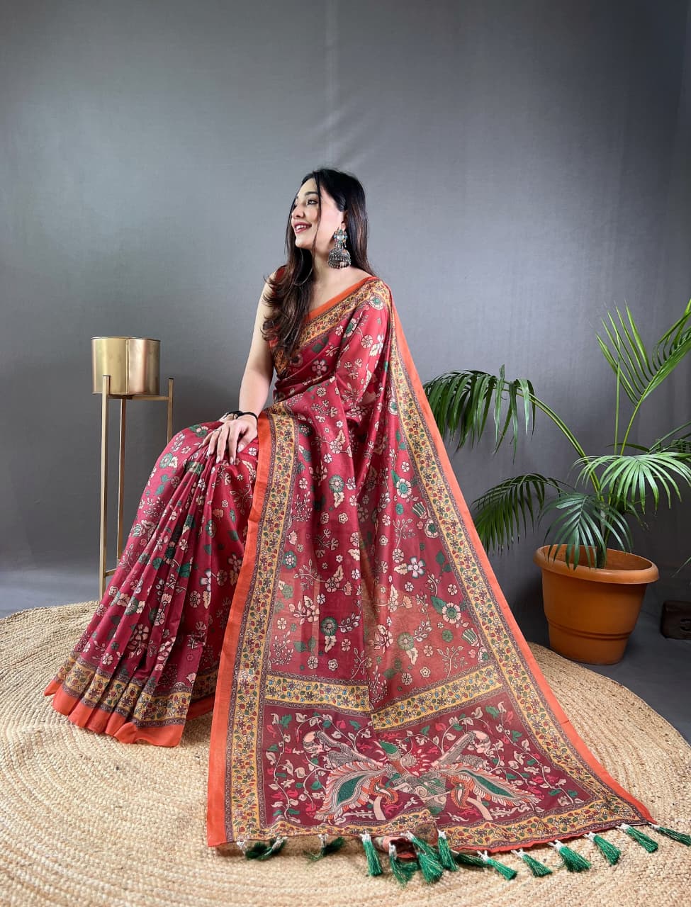 Raksha Kalamkari Cotton Saree