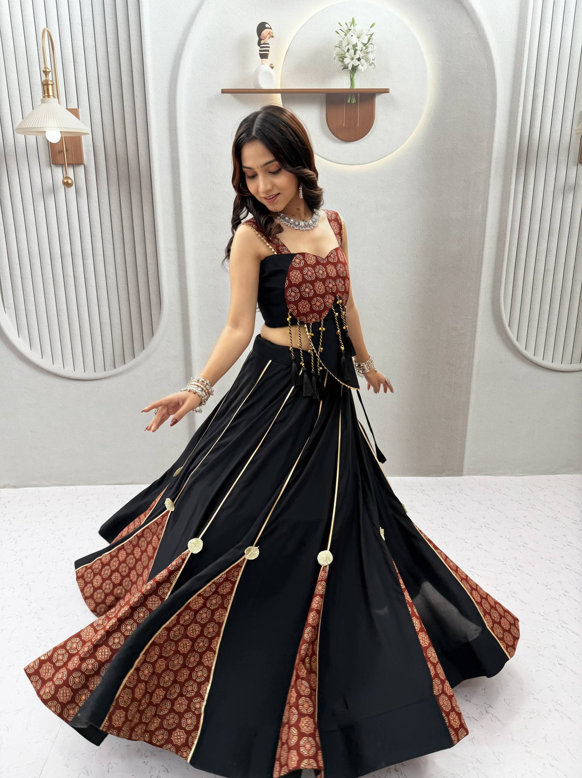 Ajrak Cotton Lehenga Set
