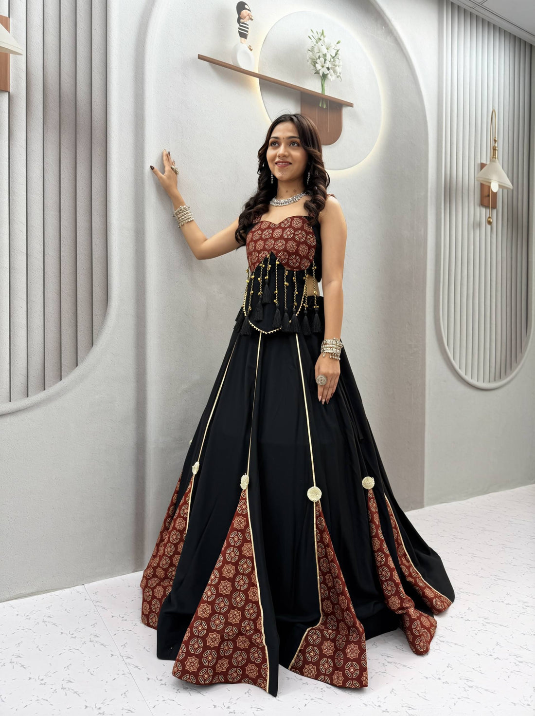 Ajrak Cotton Lehenga Set