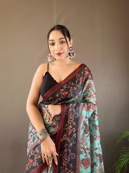 Mayuri Kalamkari Print Saree