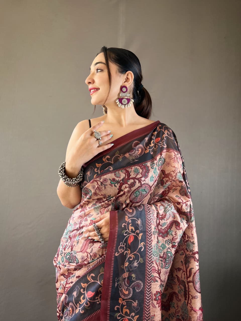 Mayuri Kalamkari Print Saree