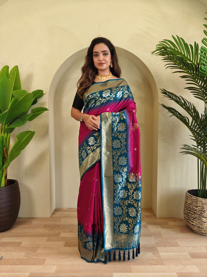 Fulpati Dual Tone Silk Saree