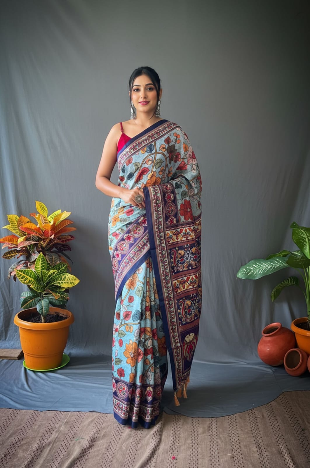 Cotton Kalamkari Saree