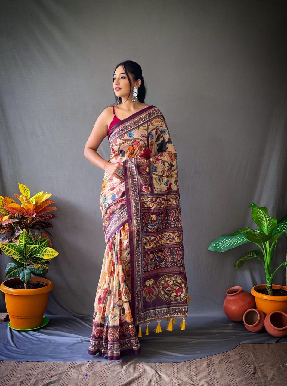 Cotton Kalamkari Saree