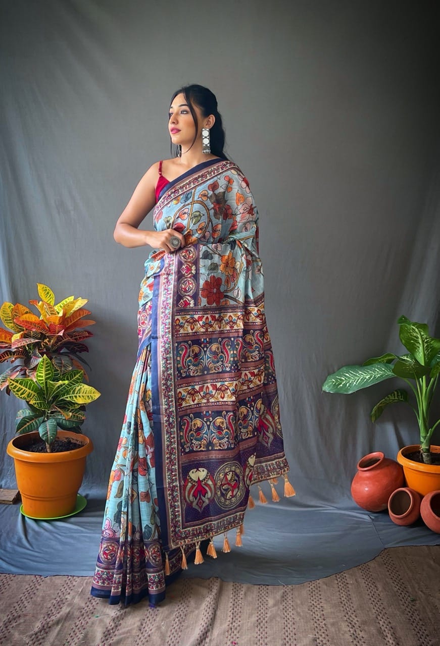 Cotton Kalamkari Saree