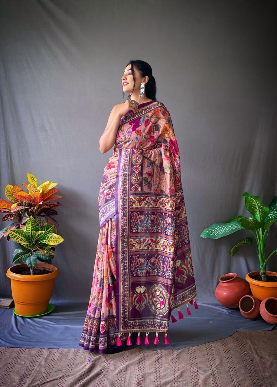 Cotton Kalamkari Saree