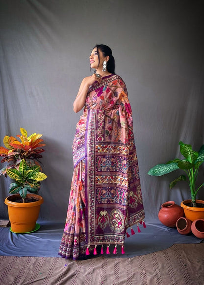 Cotton Kalamkari Saree