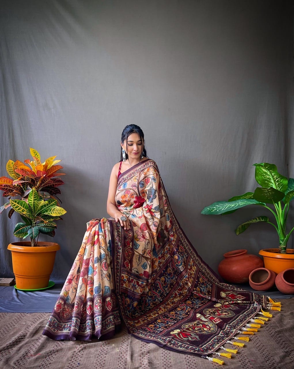 Cotton Kalamkari Saree