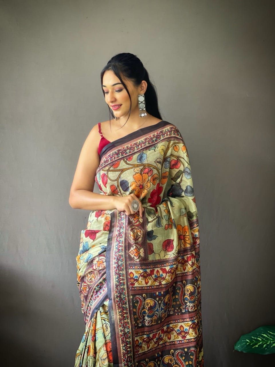 Cotton Kalamkari Saree