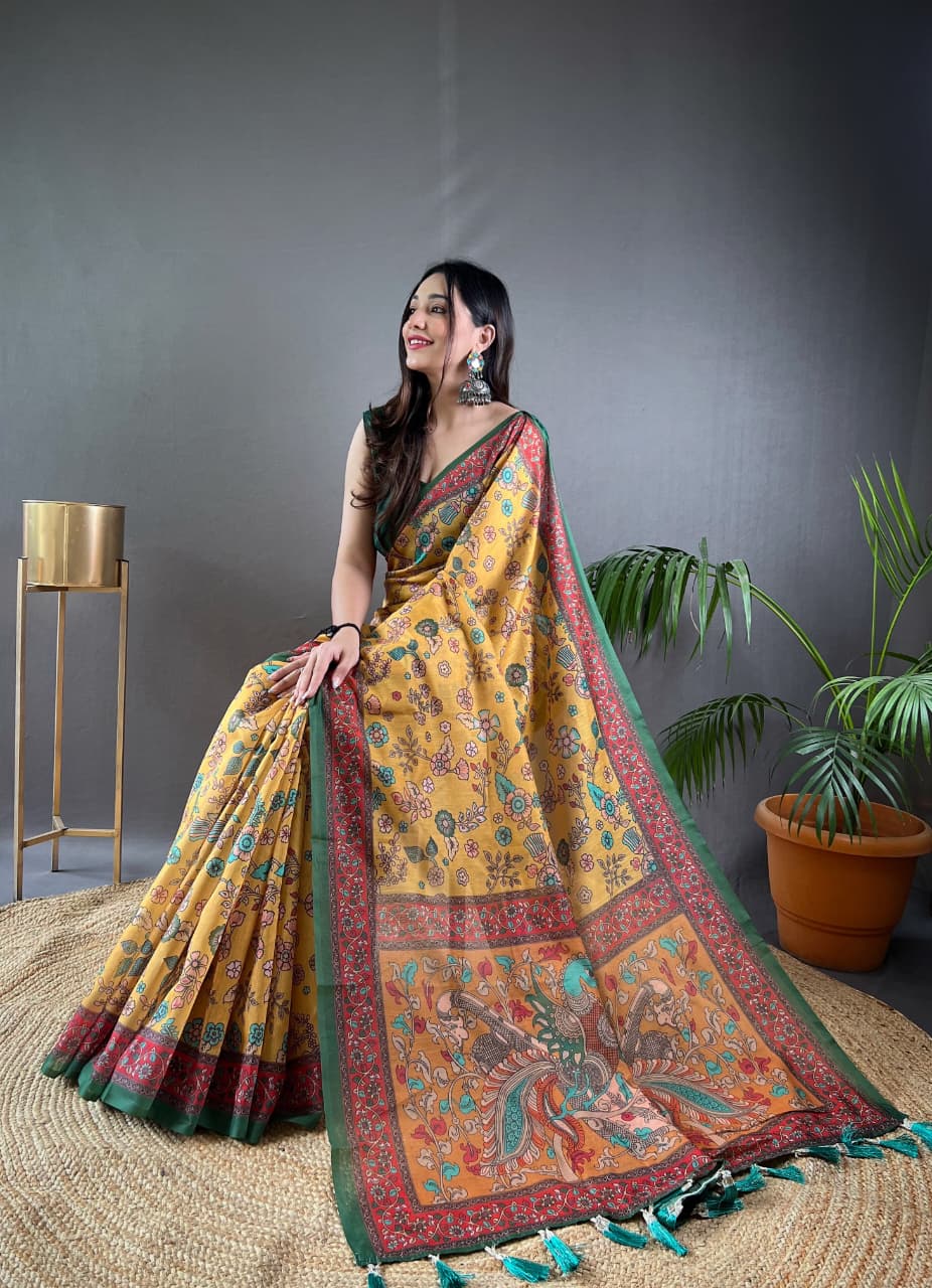 Raksha Kalamkari Cotton Saree