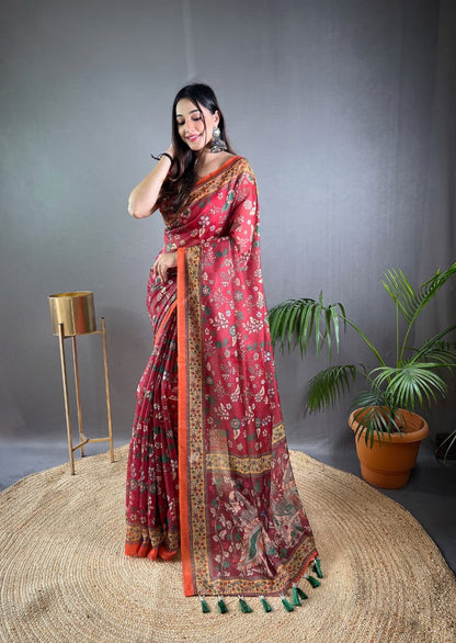 Raksha Kalamkari Cotton Saree