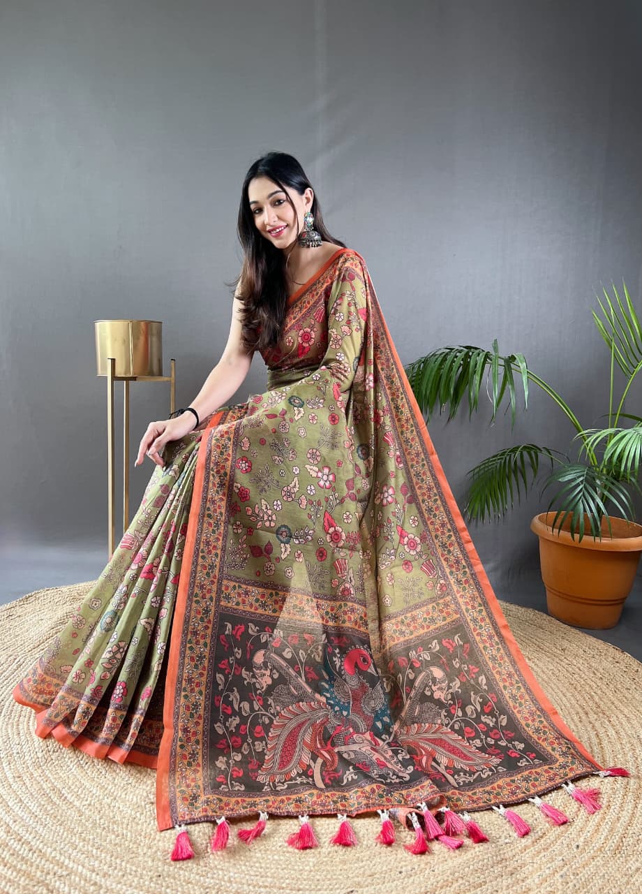 Raksha Kalamkari Cotton Saree