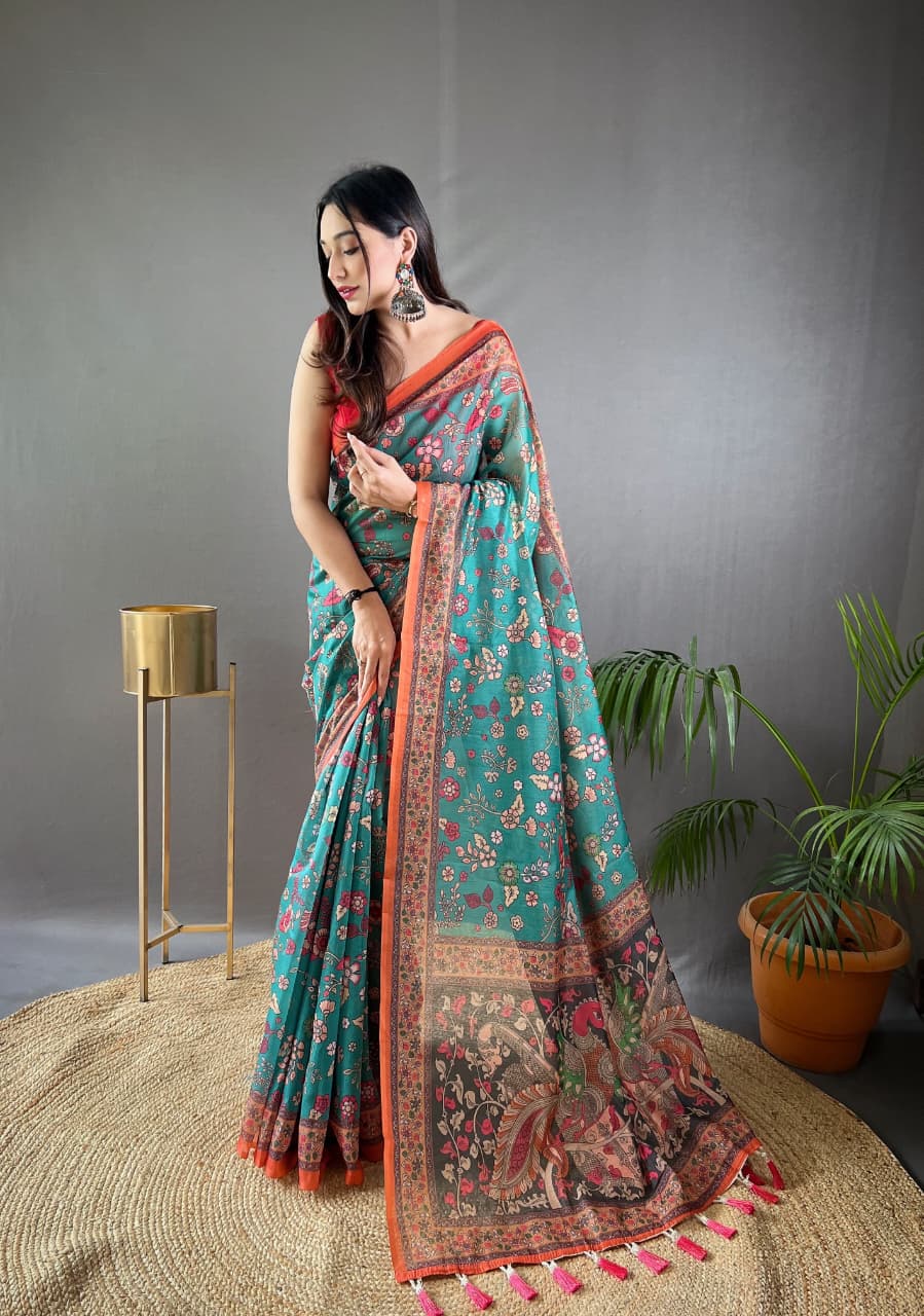Raksha Kalamkari Cotton Saree